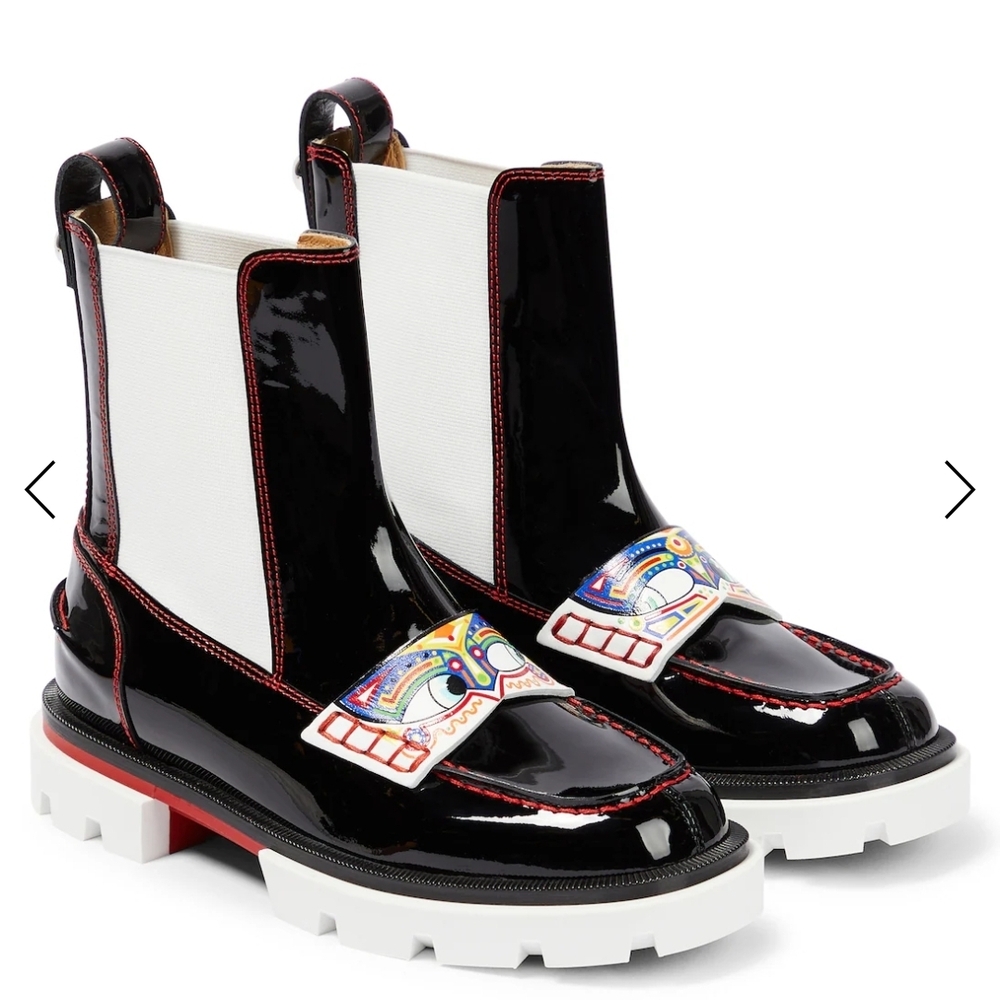 CHRISTIAN LOUBOUTIN KIDS Poupetoboot patent leather boots